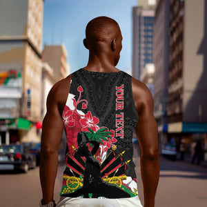 Personalised Afro Ayiti Neg Marron Men Tank Top Dashiki Mix Polynesian Pattern