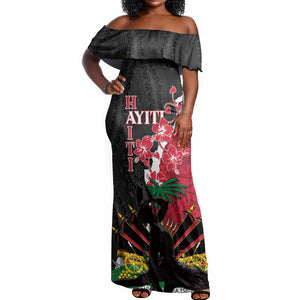 Personalised Afro Ayiti Neg Marron Off Shoulder Maxi Dress Dashiki Mix Polynesian Pattern