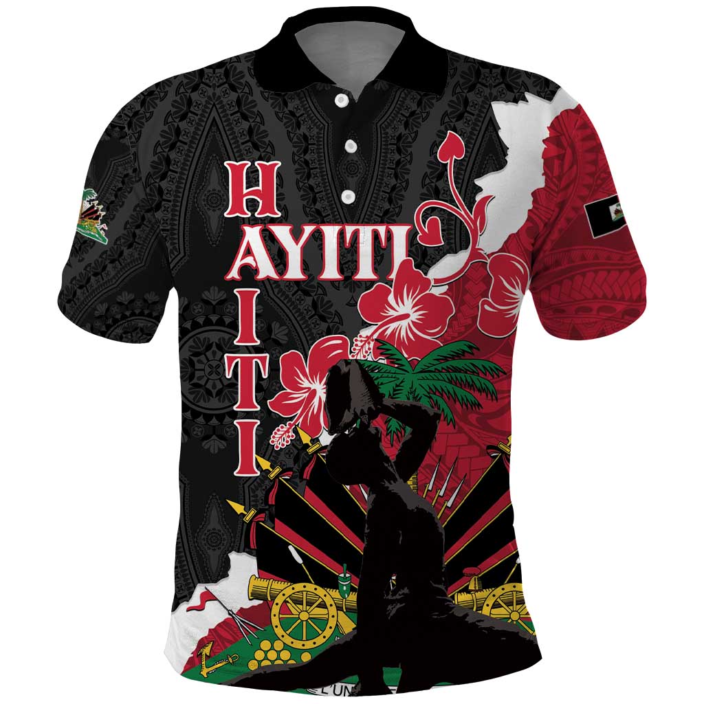 Personalised Afro Ayiti Neg Marron Polo Shirt Dashiki Mix Polynesian Pattern