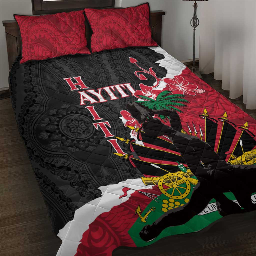 Personalised Afro Ayiti Neg Marron Quilt Bed Set Dashiki Mix Polynesian Pattern