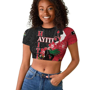 Personalised Afro Ayiti Neg Marron Raglan Cropped T shirt Dashiki Mix Polynesian Pattern