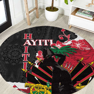 Personalised Afro Ayiti Neg Marron Round Carpet Dashiki Mix Polynesian Pattern