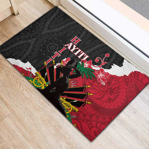 Personalised Afro Ayiti Neg Marron Rubber Doormat Dashiki Mix Polynesian Pattern