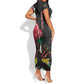 Personalised Afro Ayiti Neg Marron Short Sleeve Bodycon Dress Dashiki Mix Polynesian Pattern LT01