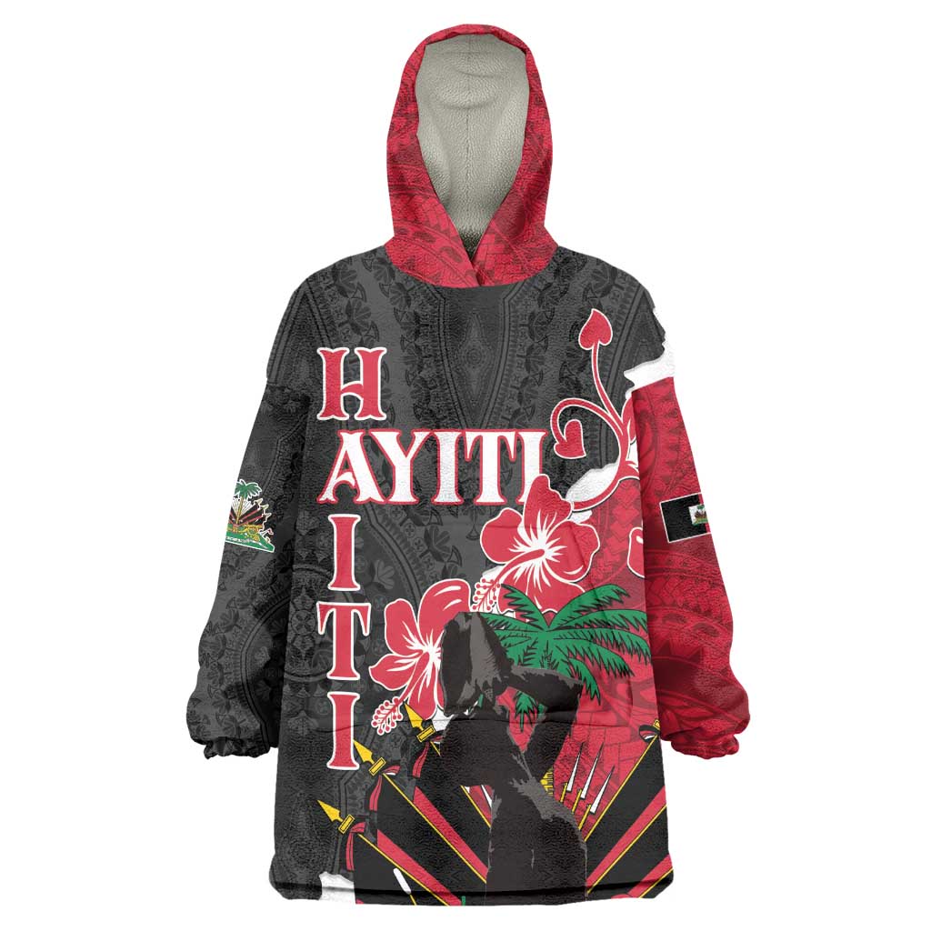 Personalised Afro Ayiti Neg Marron Wearable Blanket Hoodie Dashiki Mix Polynesian Pattern