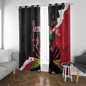 Personalised Afro Ayiti Neg Marron Window Curtain Dashiki Mix Polynesian Pattern