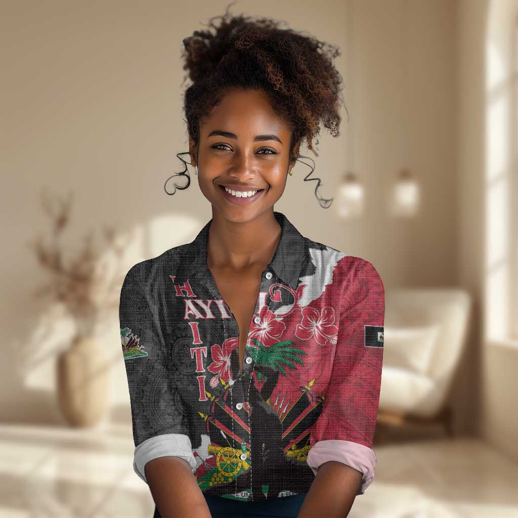 Personalised Afro Ayiti Neg Marron Women Casual Shirt Dashiki Mix Polynesian Pattern