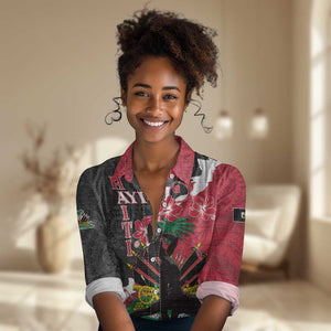 Personalised Afro Ayiti Neg Marron Women Casual Shirt Dashiki Mix Polynesian Pattern