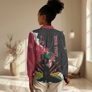 Personalised Afro Ayiti Neg Marron Women Casual Shirt Dashiki Mix Polynesian Pattern