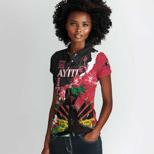 Personalised Afro Ayiti Neg Marron Women Polo Shirt Dashiki Mix Polynesian Pattern