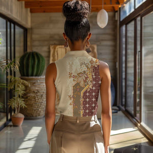 Mughal Empire Motif Unique Women Sleeveless Polo Shirt