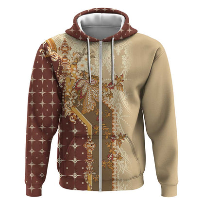 Mughal Empire Motif Unique Zip Hoodie