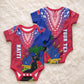 Personalised Haiti Baby Onesie Ayiti Neg Maron With Dashiki Royal