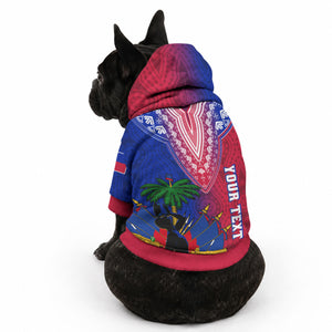 Personalised Haiti Pet Hoodie Ayiti Neg Maron With Dashiki Royal