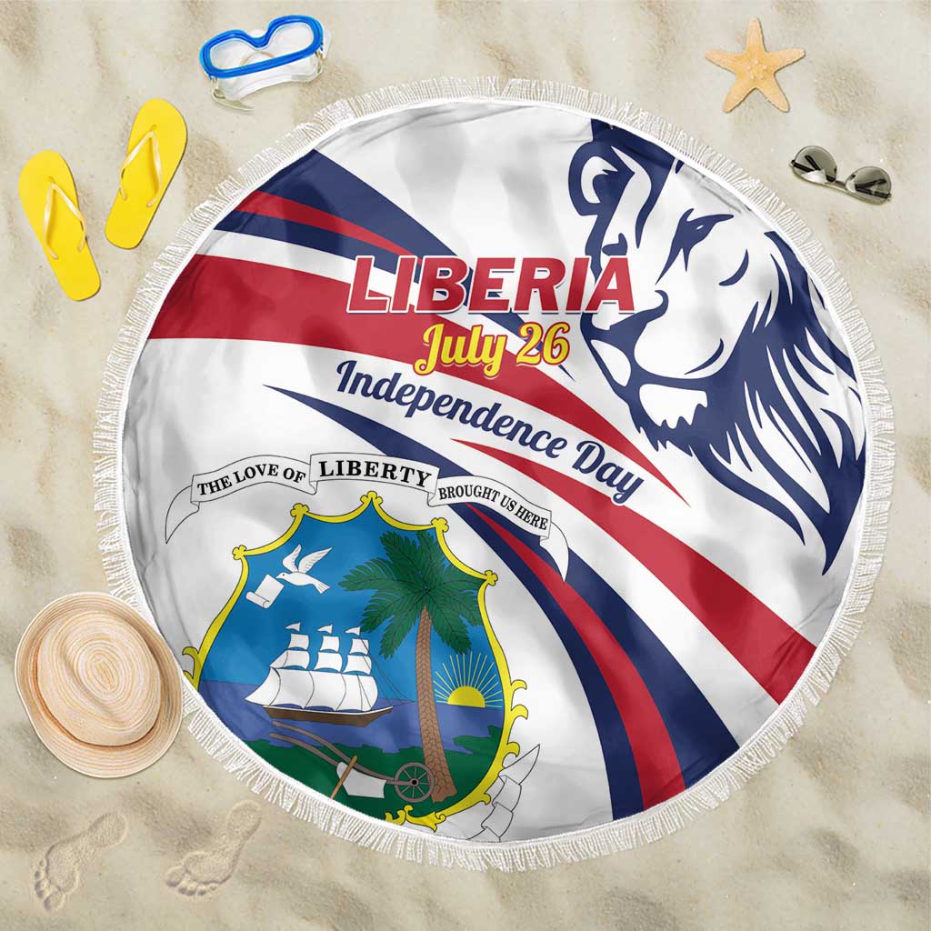 Liberia Independence Day Beach Blanket July 26 Lion Coat of Arms