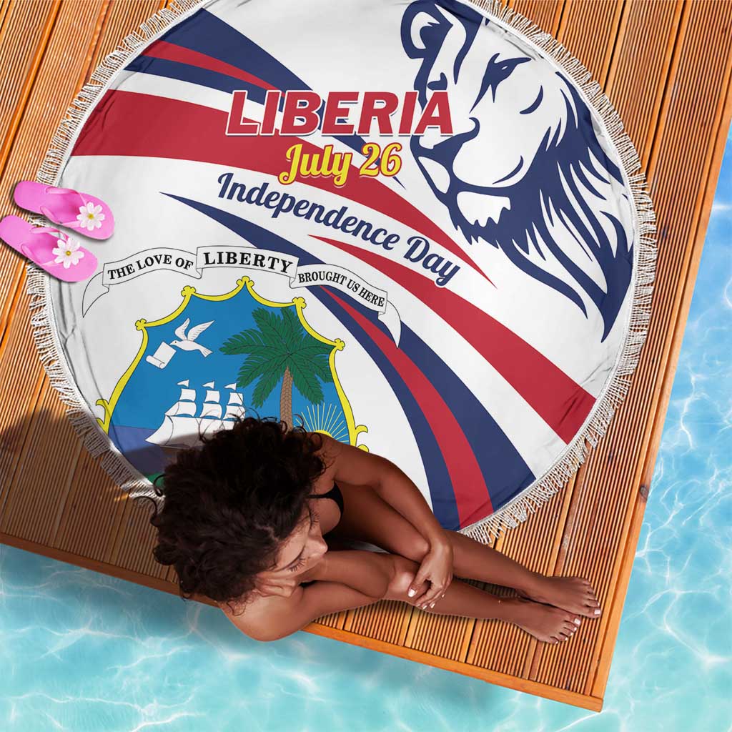 Liberia Independence Day Beach Blanket July 26 Lion Coat of Arms