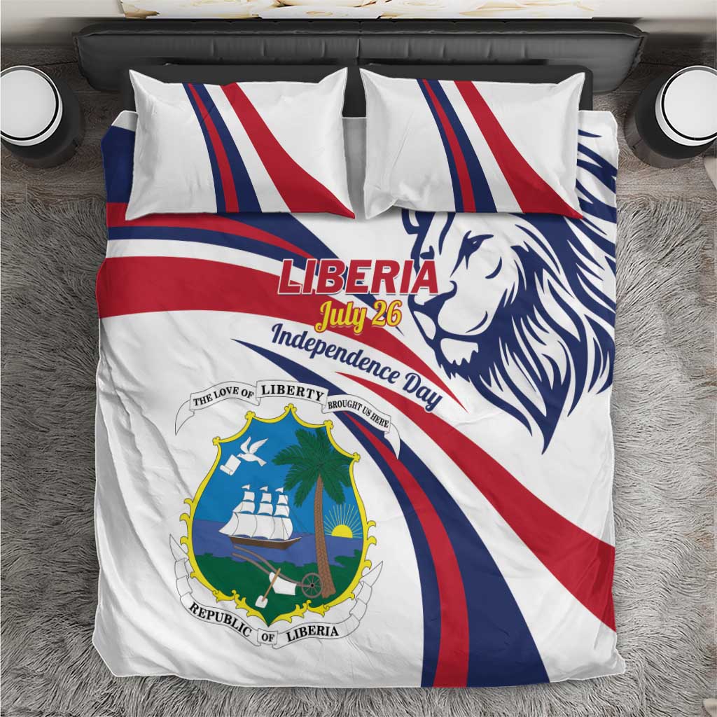 Liberia Independence Day Bedding Set July 26 Lion Coat of Arms