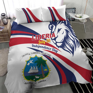 Liberia Independence Day Bedding Set July 26 Lion Coat of Arms