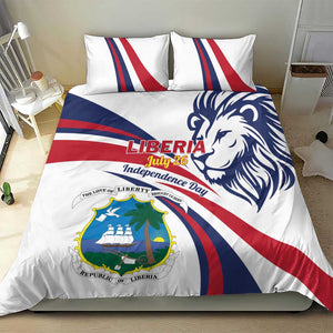 Liberia Independence Day Bedding Set July 26 Lion Coat of Arms