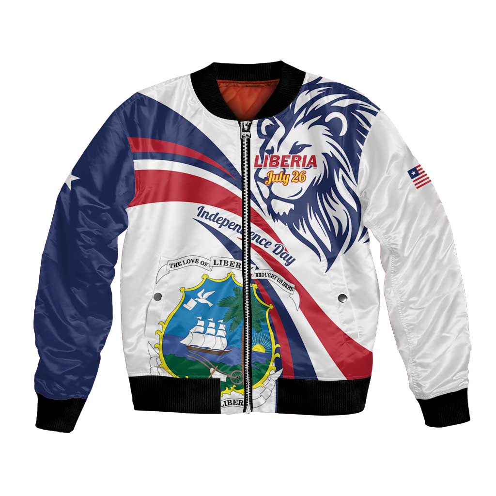 Liberia Independence Day Bomber Jacket July 26 Lion Coat of Arms