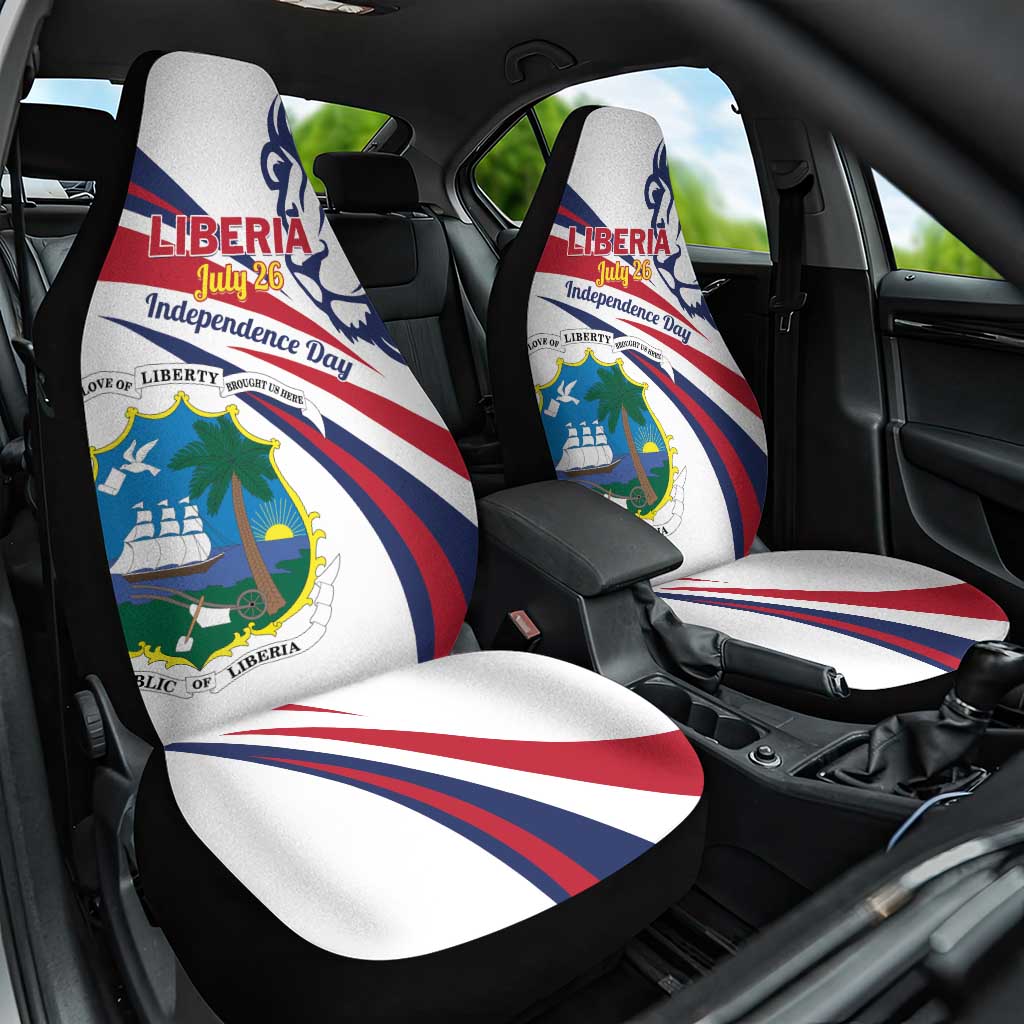 Liberia Independence Day Car Seat Cover July 26 Lion Coat of Arms