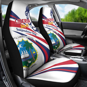 Liberia Independence Day Car Seat Cover July 26 Lion Coat of Arms