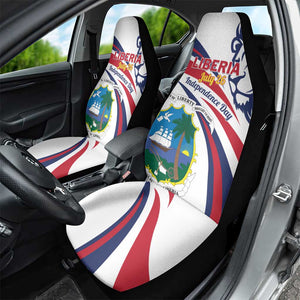 Liberia Independence Day Car Seat Cover July 26 Lion Coat of Arms