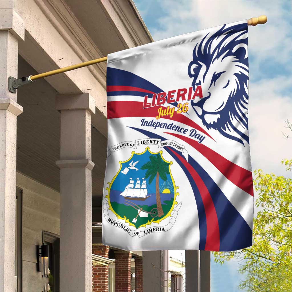 Liberia Independence Day Garden Flag July 26 Lion Coat of Arms