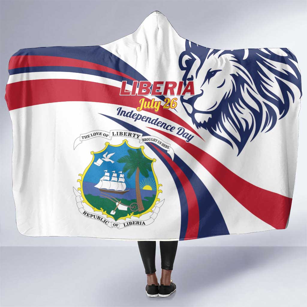 Liberia Independence Day Hooded Blanket July 26 Lion Coat of Arms