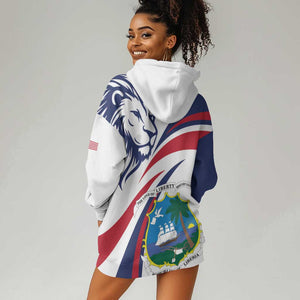 Liberia Independence Day Hoodie Dress July 26 Lion Coat of Arms