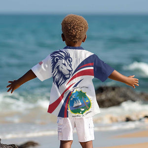 Liberia Independence Day Kid Hawaiian Shirt July 26 Lion Coat of Arms