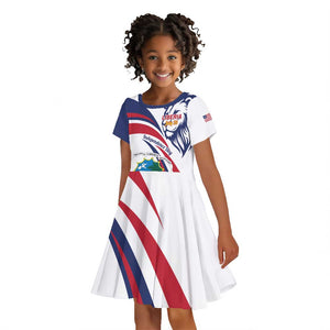 Liberia Independence Day Kid Short Sleeve Dress July 26 Lion Coat of Arms