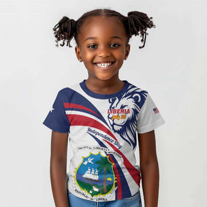 Liberia Independence Day Kid T shirt July 26 Lion Coat of Arms