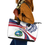 Liberia Independence Day Leather Tote Bag July 26 Lion Coat of Arms