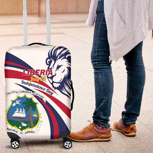 Liberia Independence Day Luggage Cover July 26 Lion Coat of Arms