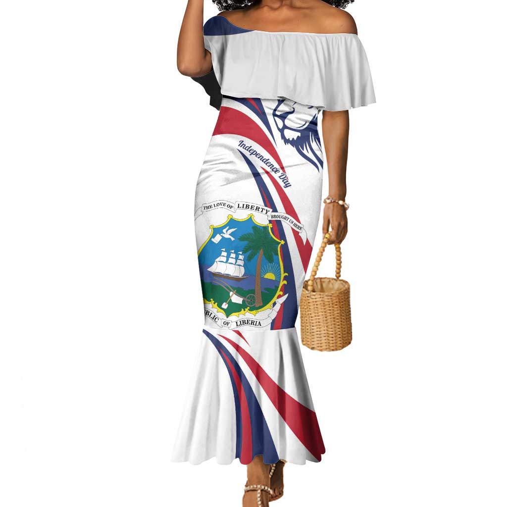 Liberia Independence Day Mermaid Dress July 26 Lion Coat of Arms