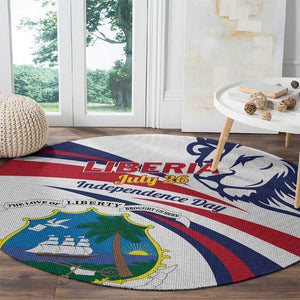 Liberia Independence Day Round Carpet July 26 Lion Coat of Arms