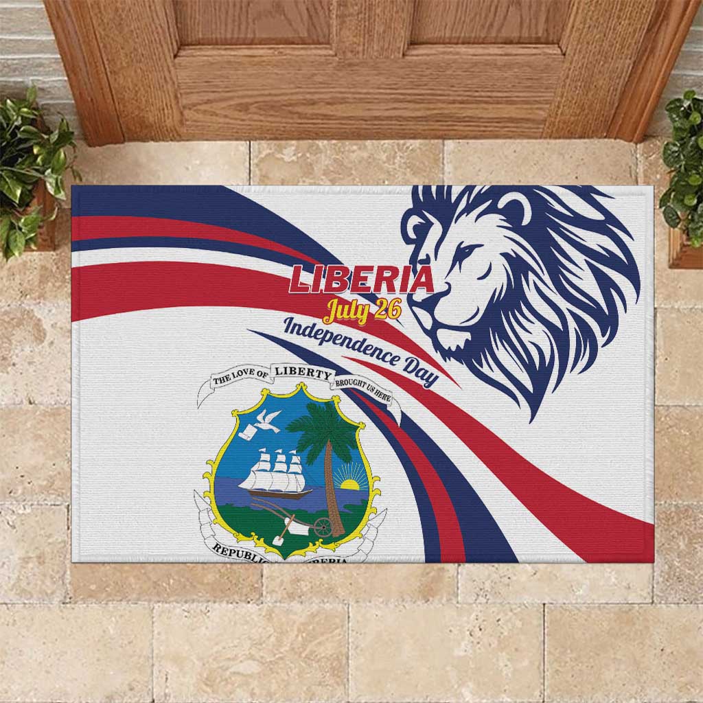 Liberia Independence Day Rubber Doormat July 26 Lion Coat of Arms