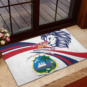 Liberia Independence Day Rubber Doormat July 26 Lion Coat of Arms