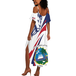 Liberia Independence Day Summer Maxi Dress July 26 Lion Coat of Arms