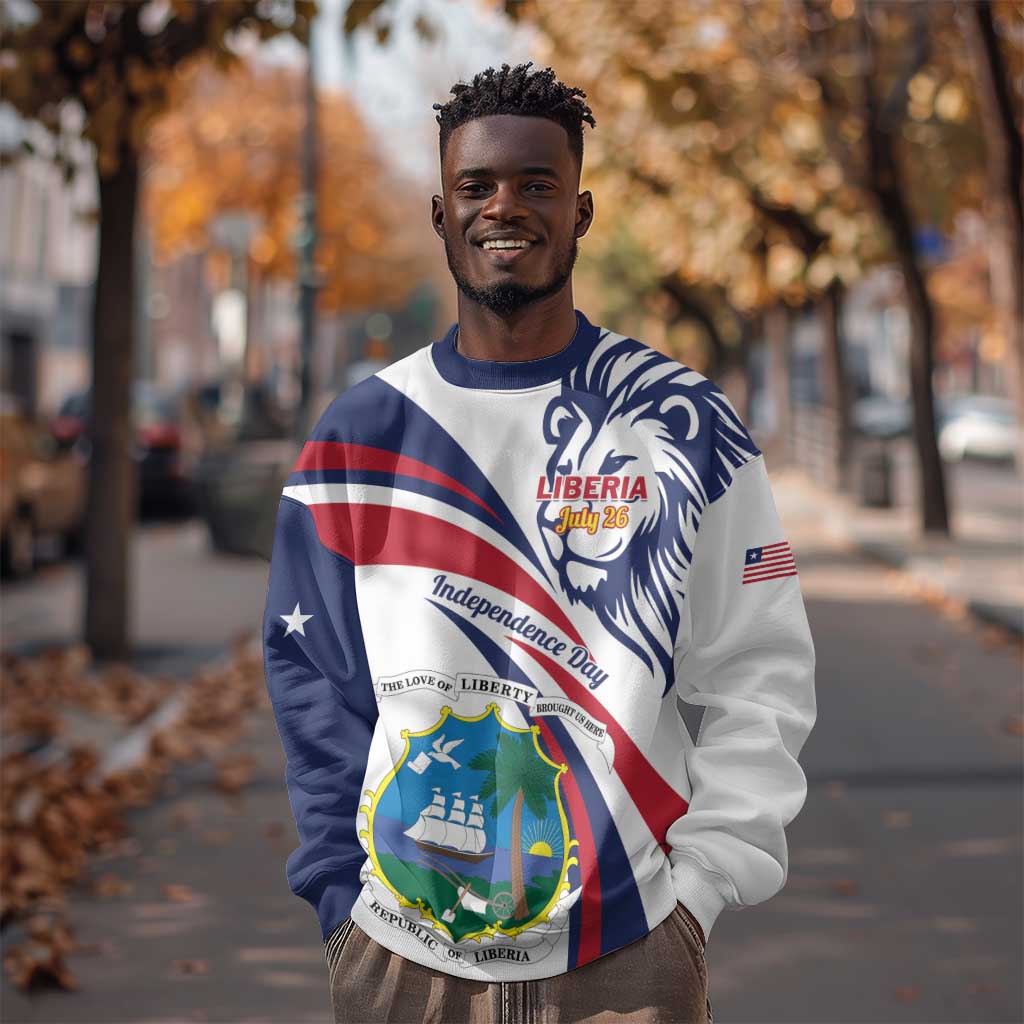 Liberia Independence Day Sweatshirt July 26 Lion Coat of Arms