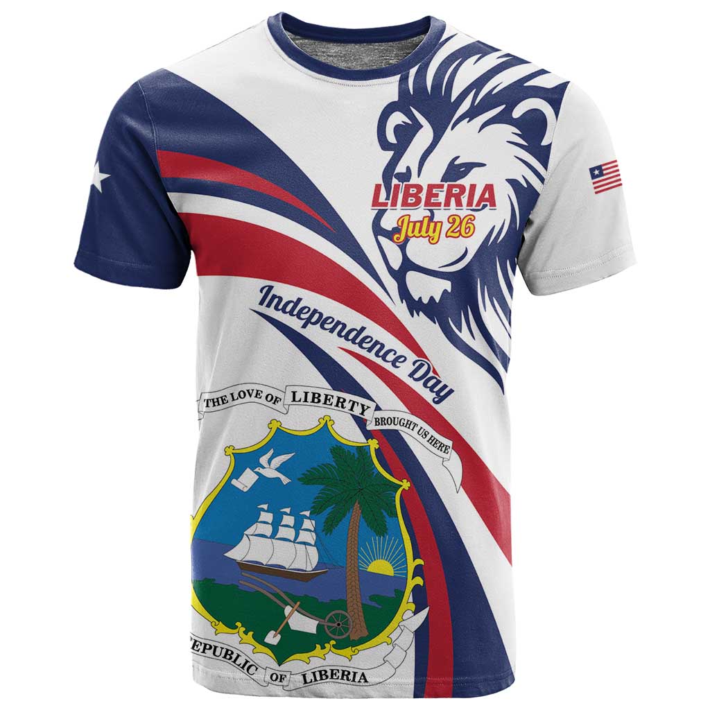 Liberia Independence Day T shirt July 26 Lion Coat of Arms