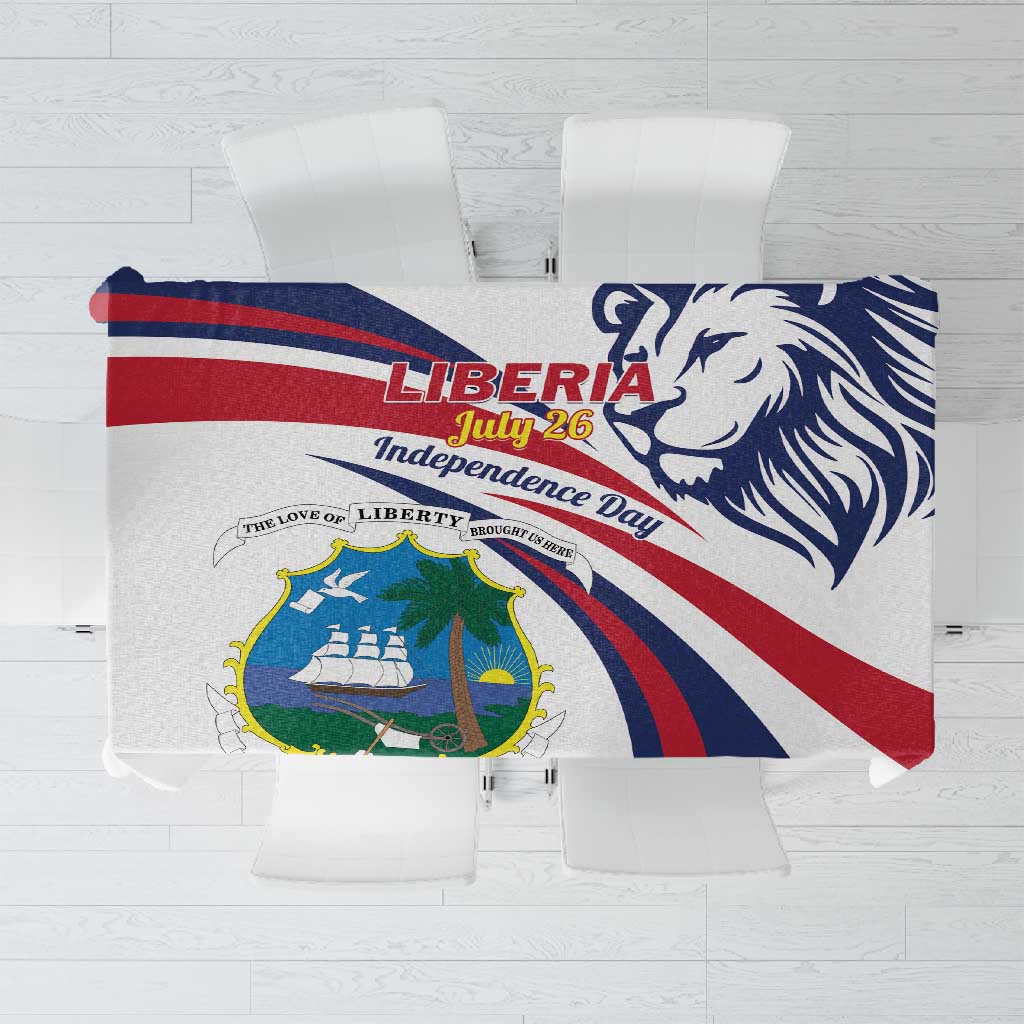 Liberia Independence Day Tablecloth July 26 Lion Coat of Arms