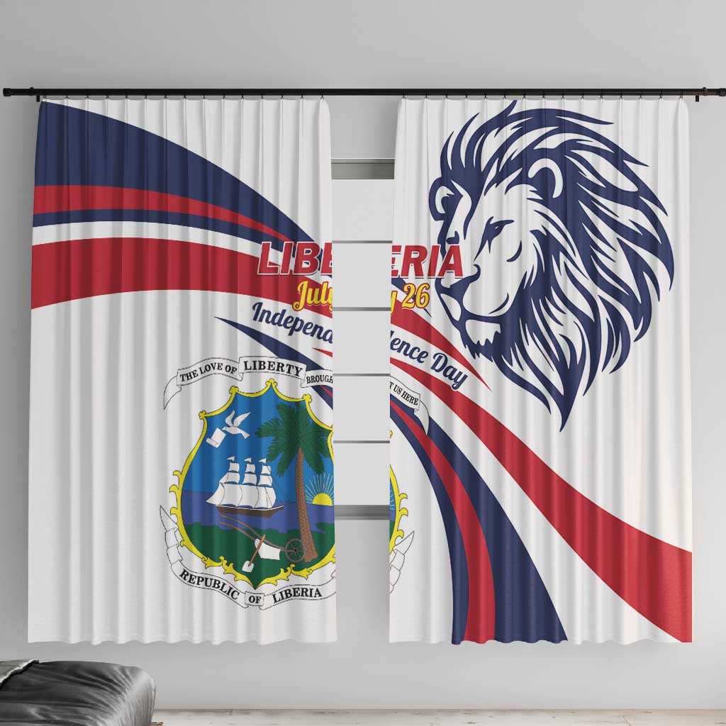 Liberia Independence Day Window Curtain July 26 Lion Coat of Arms