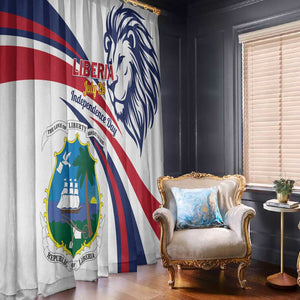 Liberia Independence Day Window Curtain July 26 Lion Coat of Arms