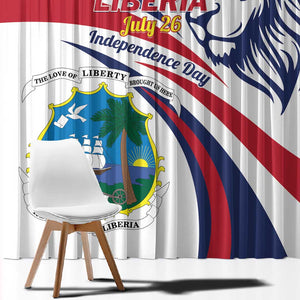 Liberia Independence Day Window Curtain July 26 Lion Coat of Arms