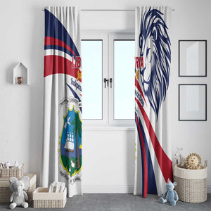 Liberia Independence Day Window Curtain July 26 Lion Coat of Arms