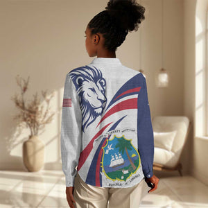 Liberia Independence Day Women Casual Shirt July 26 Lion Coat of Arms