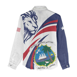 Liberia Independence Day Women Casual Shirt July 26 Lion Coat of Arms