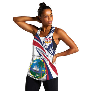 Liberia Independence Day Women Racerback Tank July 26 Lion Coat of Arms